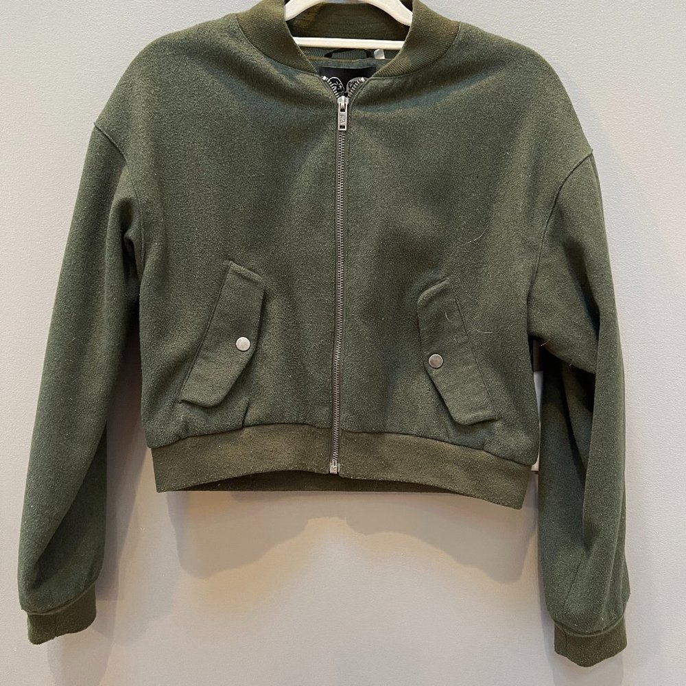 Cheap Monday Bomber Jacket Small Army Green Cropped